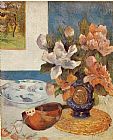 Paul Gauguin Still Life with Chinese Peonies and Mandolin painting